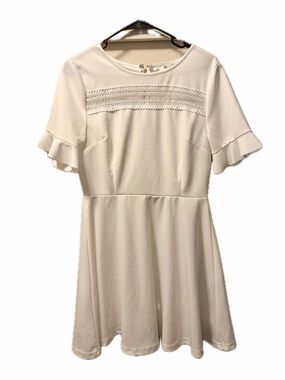 She + Sky White Lace Yoke Knit Dress